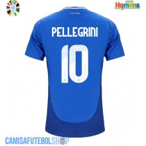 Camisa de time de futebol Itália Lorenzo Pellegrini #10 Replicas 1º Equipamento Europeu 2024 Manga Curta
